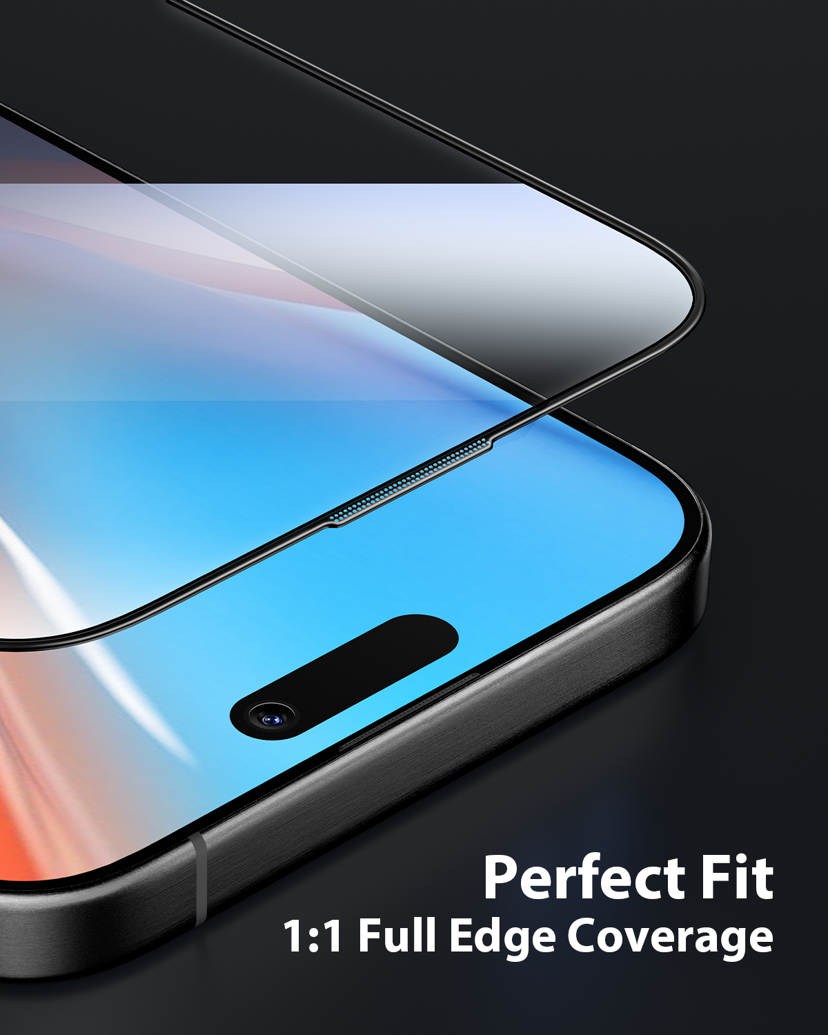 Mkeke for iPhone 16 Pro Screen Protector 3 Pack, [9H+ Tempered Glass] [15FT Military-Grade Drop Protection] Shockproof Full Edge Coverage 2024